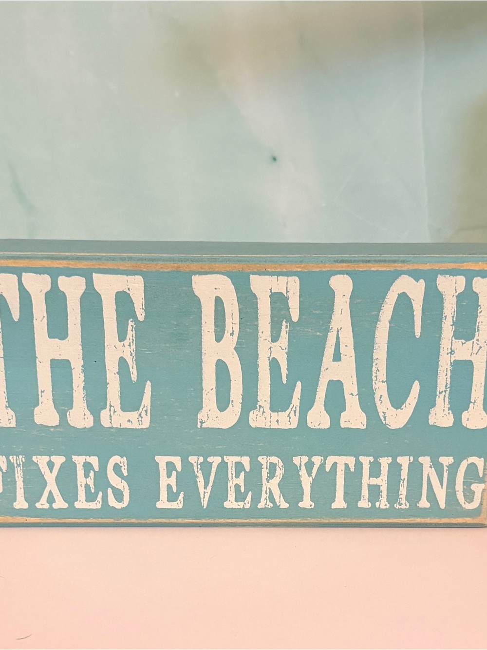 Coastal Blue 'The Beach Fixes Everything' Wood Wall Sign